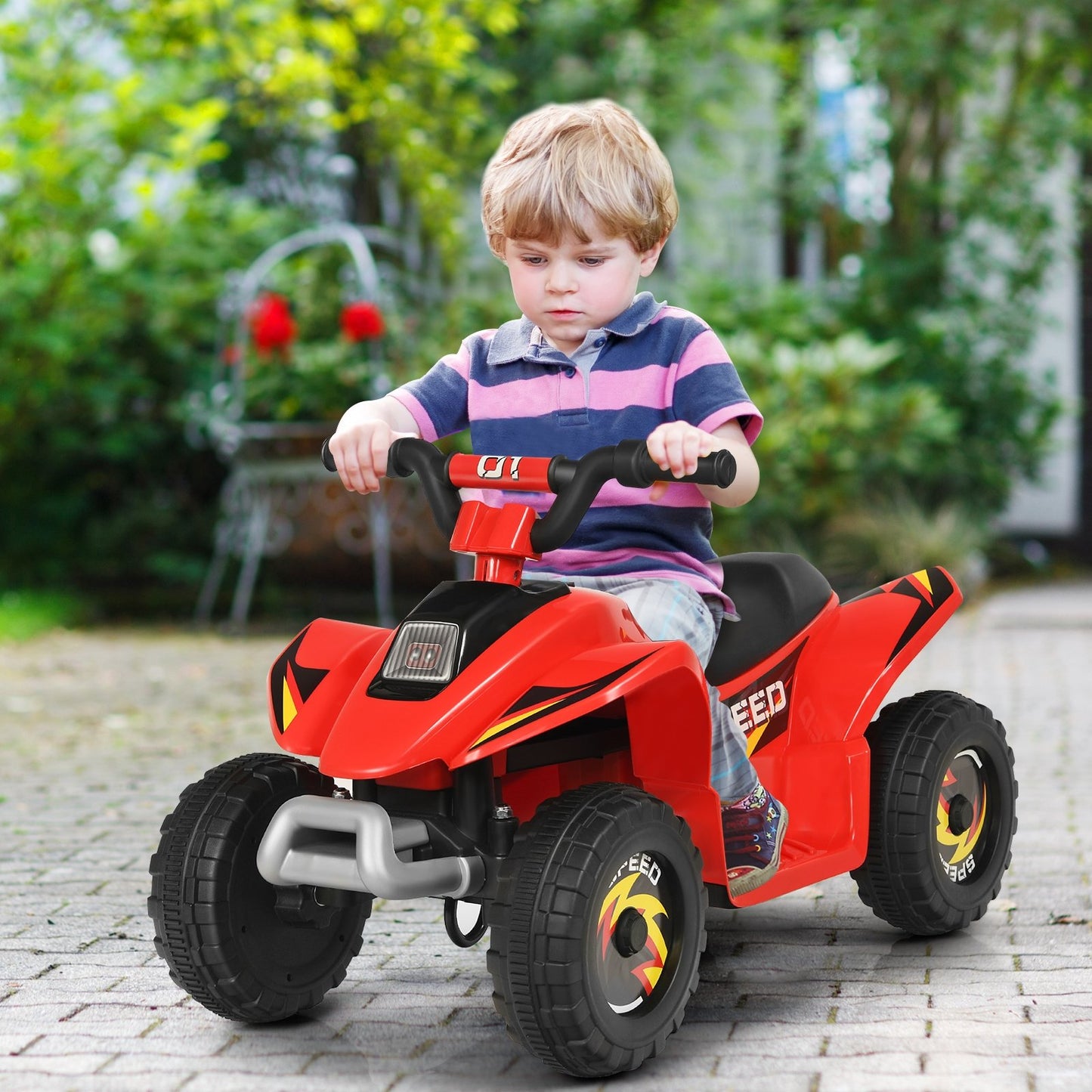 6V Kids Electric ATV 4 Wheels Ride-On Toy , Red - Gallery Canada