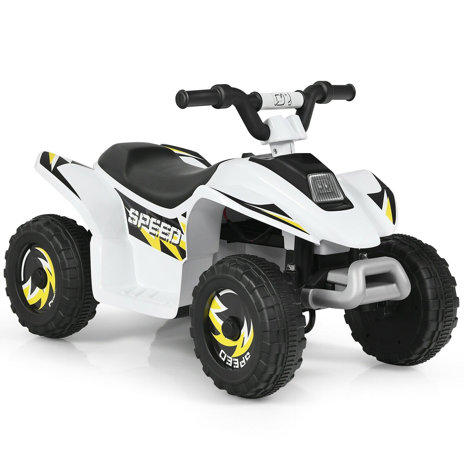 6V Kids Electric ATV 4 Wheels Ride-On Toy , White Powered Ride On Toys   at Gallery Canada