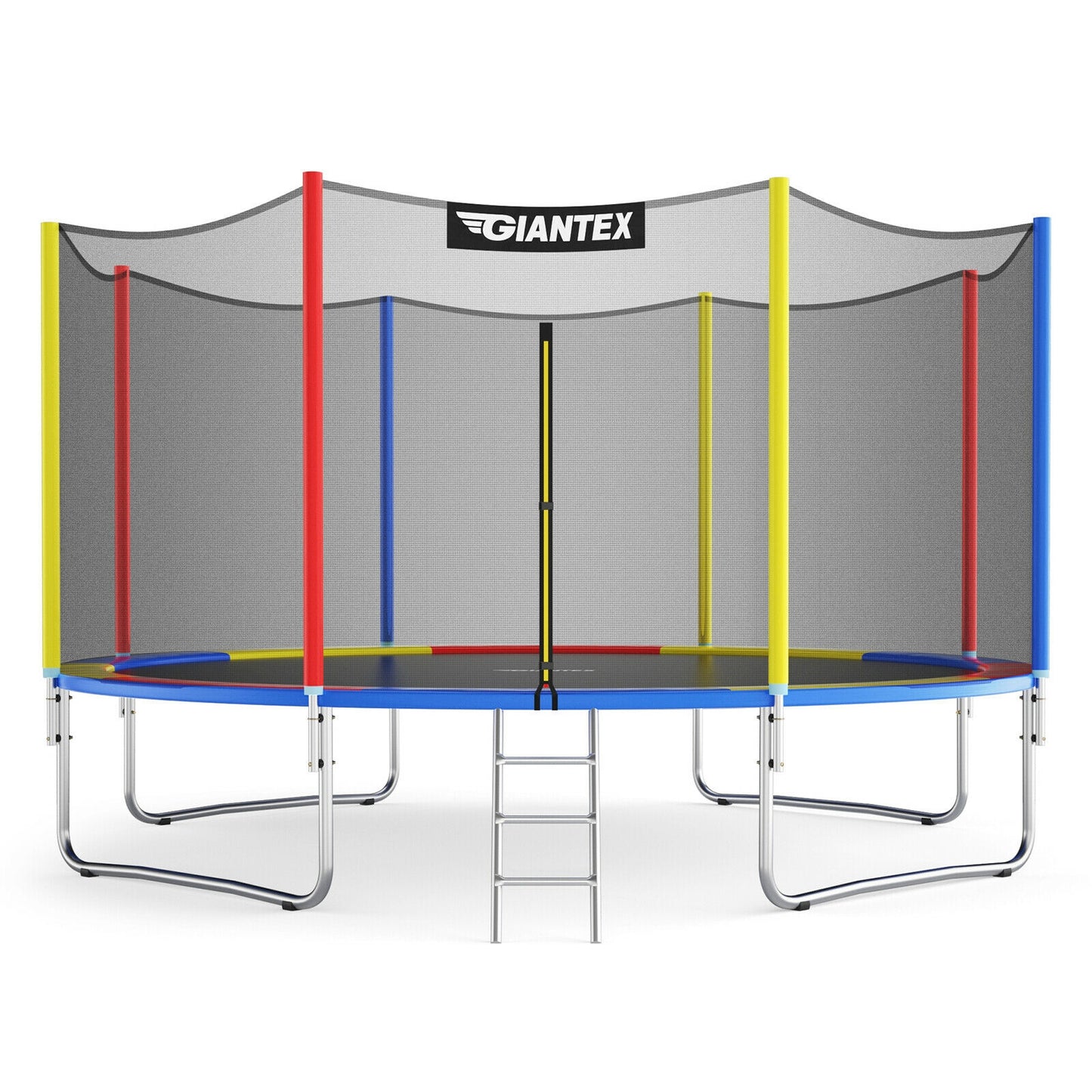 14 Feet Trampoline with Safety Enclosure Net and Ladder Outdoor for Kids Adults, Multicolor Trampolines at Gallery Canada