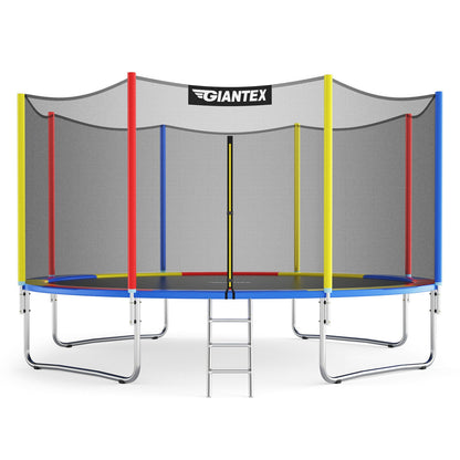 14 Feet Trampoline with Safety Enclosure Net and Ladder Outdoor for Kids Adults, Multicolor Trampolines at Gallery Canada