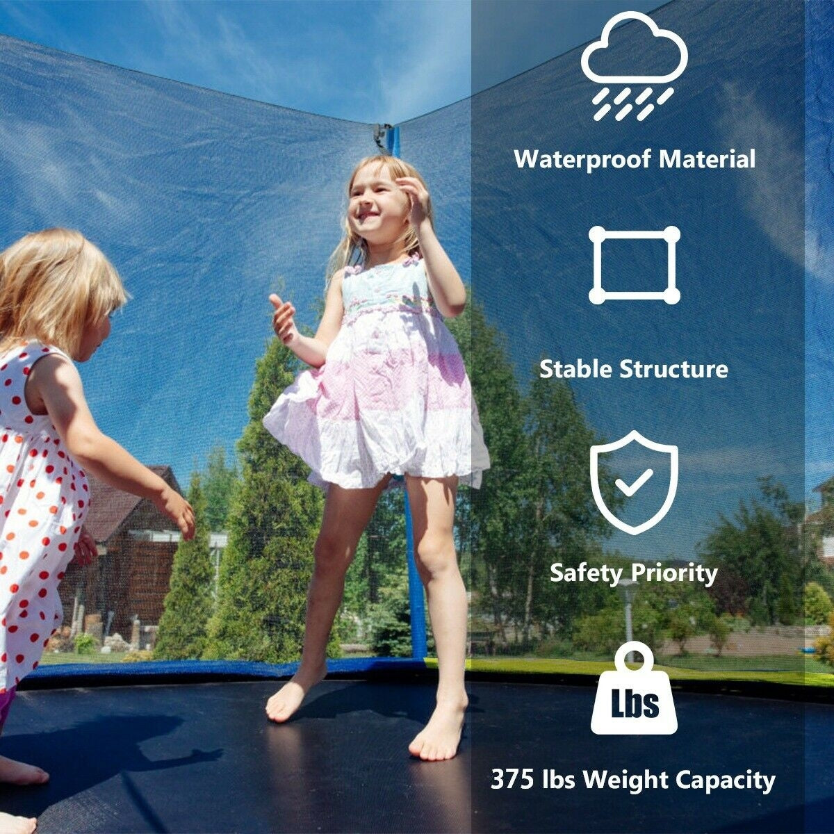 14 Feet Trampoline with Safety Enclosure Net and Ladder Outdoor for Kids Adults, Multicolor Trampolines at Gallery Canada