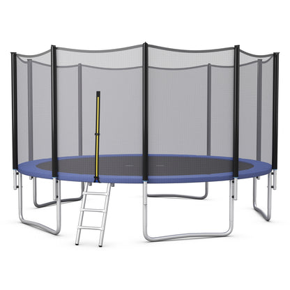 8/10/12/14/15/16Feet Outdoor Trampoline Bounce Combo with Safety Closure Net Ladder-15 ft, Black Trampolines   at Gallery Canada