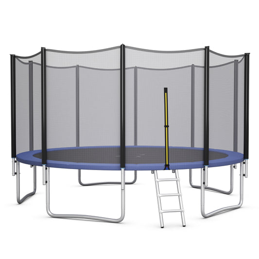 8/10/12/14/15/16Feet Outdoor Trampoline Bounce Combo with Safety Closure Net Ladder-15 ft, Black Trampolines Black  at Gallery Canada