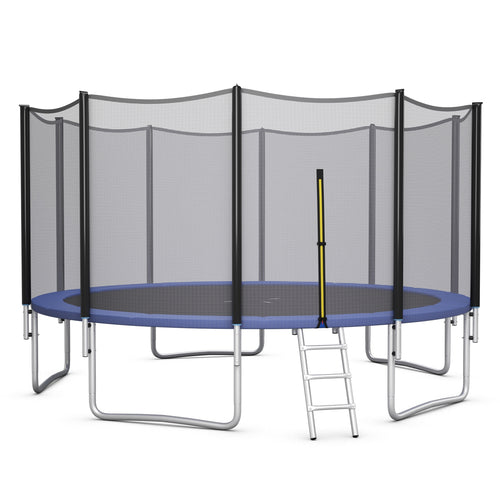 8/10/12/14/15/16Feet Outdoor Trampoline Bounce Combo with Safety Closure Net Ladder-15 ft, Black