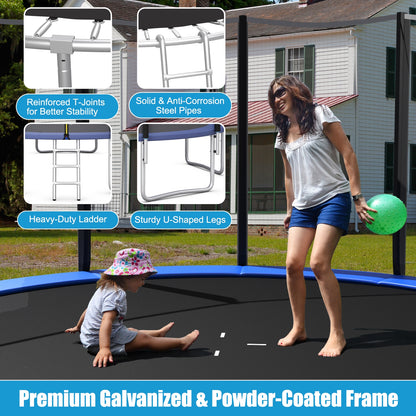 8/10/12/14/15/16Feet Outdoor Trampoline Bounce Combo with Safety Closure Net Ladder-15 ft, Black Trampolines   at Gallery Canada