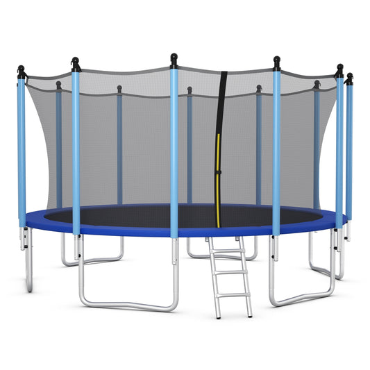 Outdoor Trampoline with Safety Closure Net-16 ft, Blue Trampolines Blue  at Gallery Canada