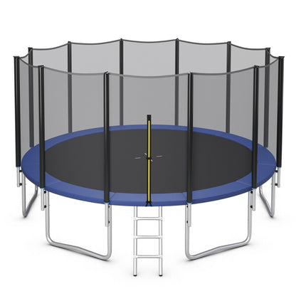 8/10/12/14/15/16 Feet Outdoor Trampoline Bounce Combo with Safety Closure Net Ladder-8 ft, Black Trampolines   at Gallery Canada