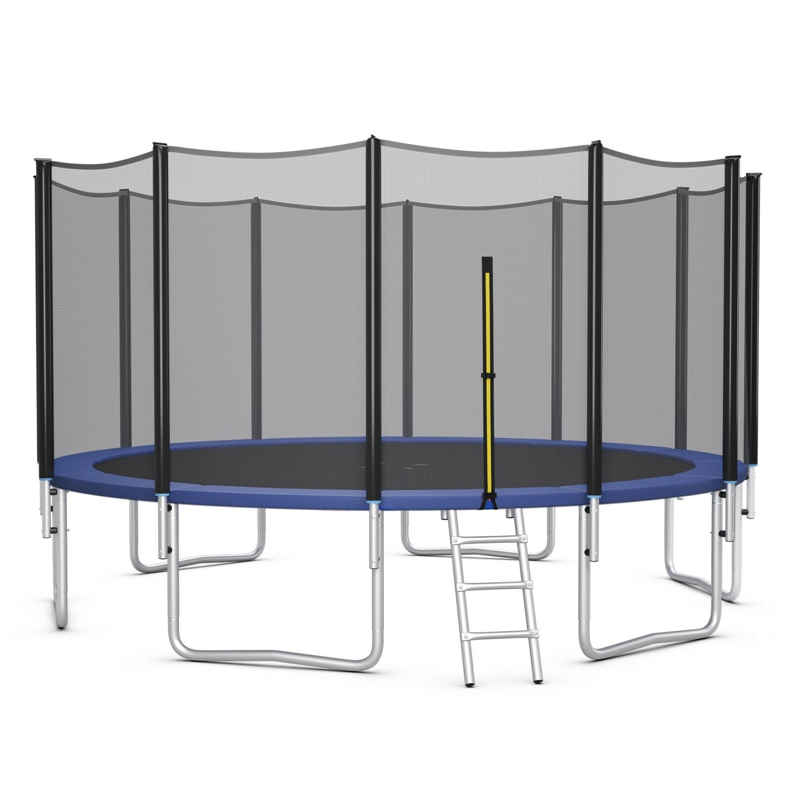 8/10/12/14/15/16 Feet Outdoor Trampoline Bounce Combo with Safety Closure Net Ladder-8 ft, Black Trampolines Black  at Gallery Canada