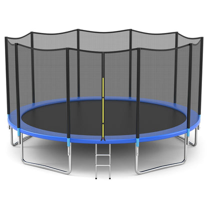 8/10/12/14/15/16 Feet Outdoor Trampoline Bounce Combo with Safety Closure Net Ladder-8 ft, Black Trampolines   at Gallery Canada