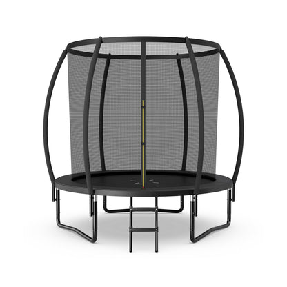 8 Feet ASTM Approved Recreational Trampoline with Ladder, Black - Gallery Canada