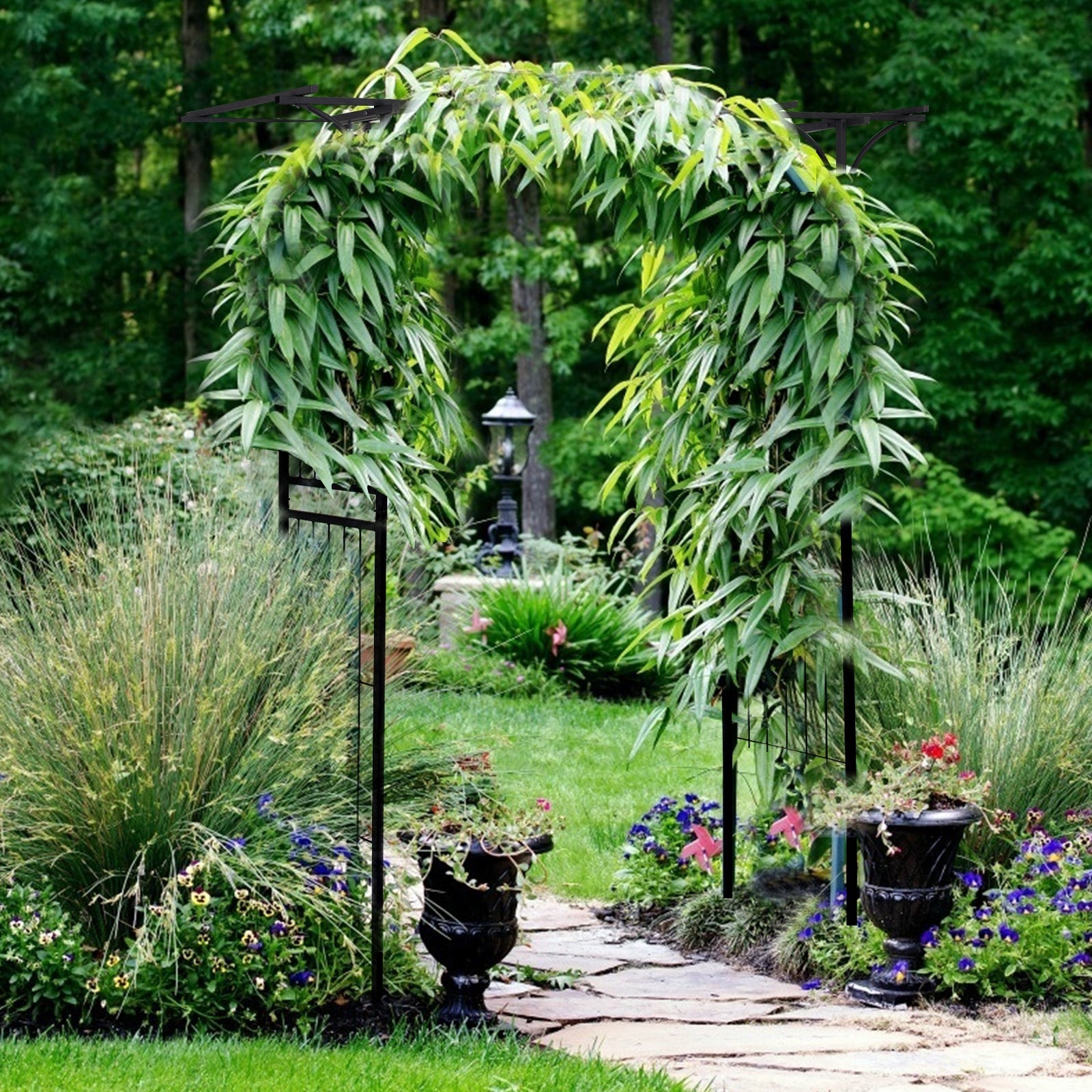 81 x 20 Inch Metal Garden Arch for Various Climbing Plant, Black Outdoor Decor   at Gallery Canada