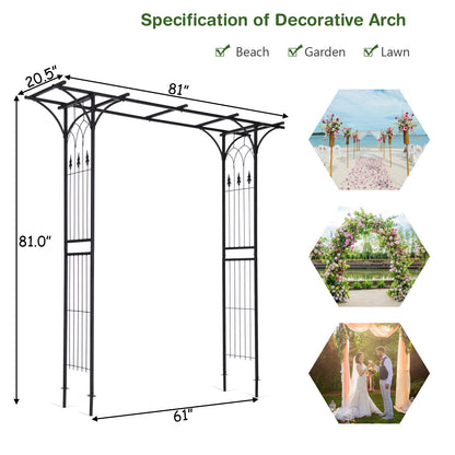 81 x 20 Inch Metal Garden Arch for Various Climbing Plant, Black Outdoor Decor   at Gallery Canada