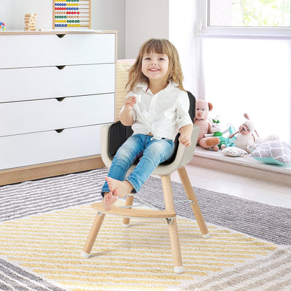 3-in-1 Convertible Wooden High Chair with Cushion, Black High Chairs   at Gallery Canada