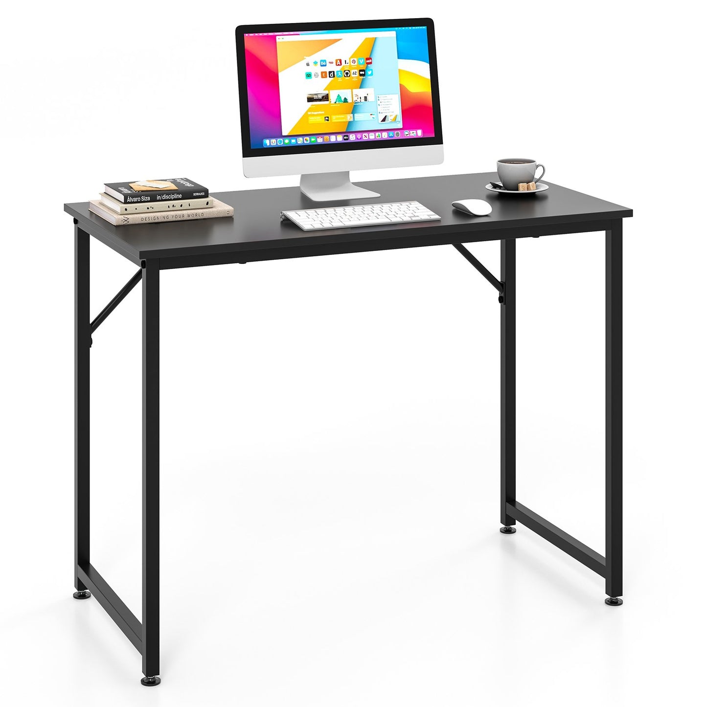 L Shaped Computer Desk and Writing Workstation for Home and Office, Black Writing Desks   at Gallery Canada