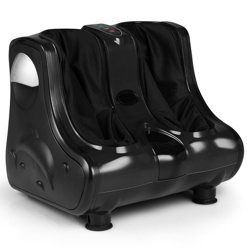 Foot and Calf Massager with Heat Vibration Deep Kneading and Shiatsu, Black