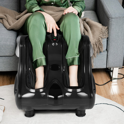 Foot and Calf Massager with Heat Vibration Deep Kneading and Shiatsu, Black
