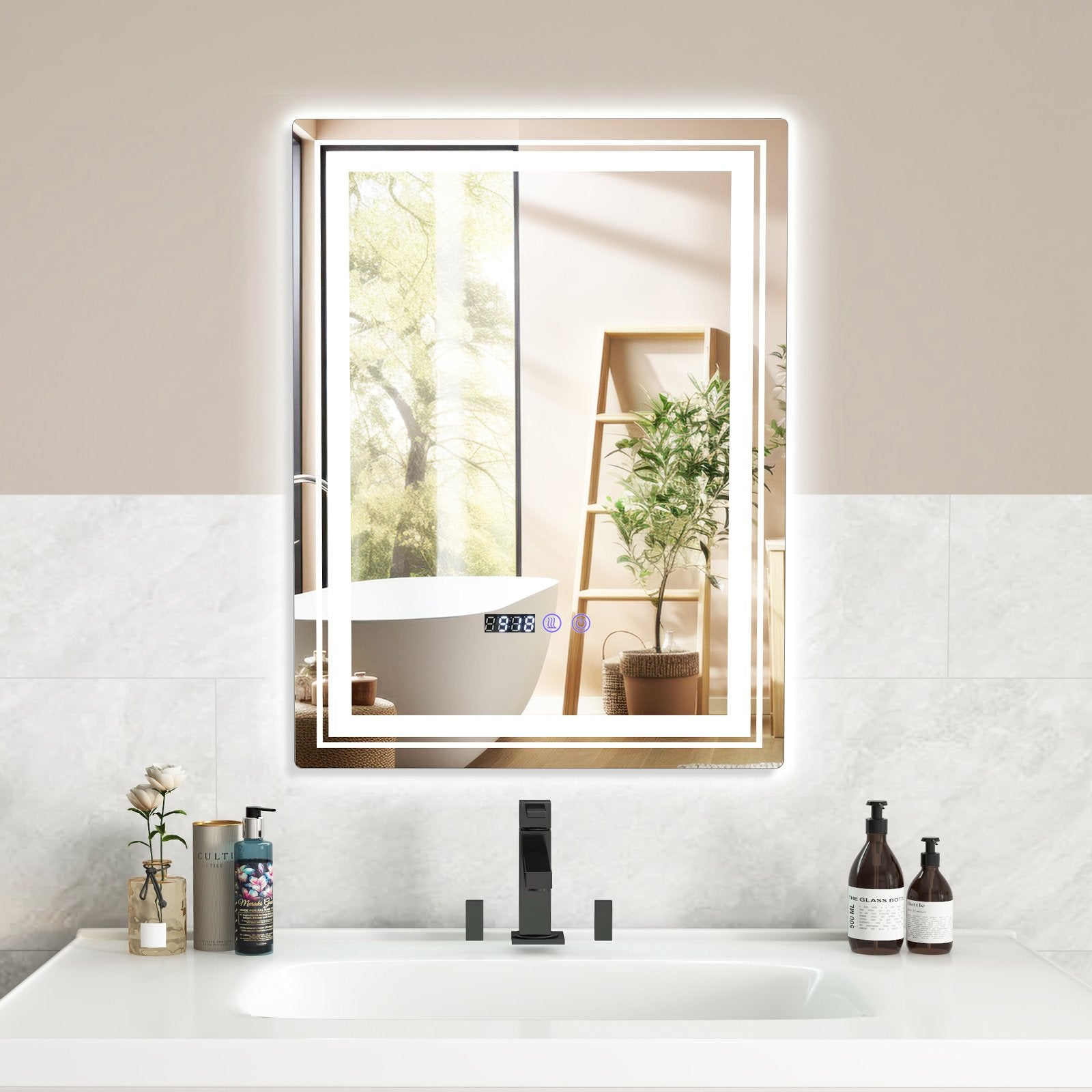 Defogging LED Bathroom Mirror with Memory Function and Anti-Fog-S Wall Mirrors   at Gallery Canada