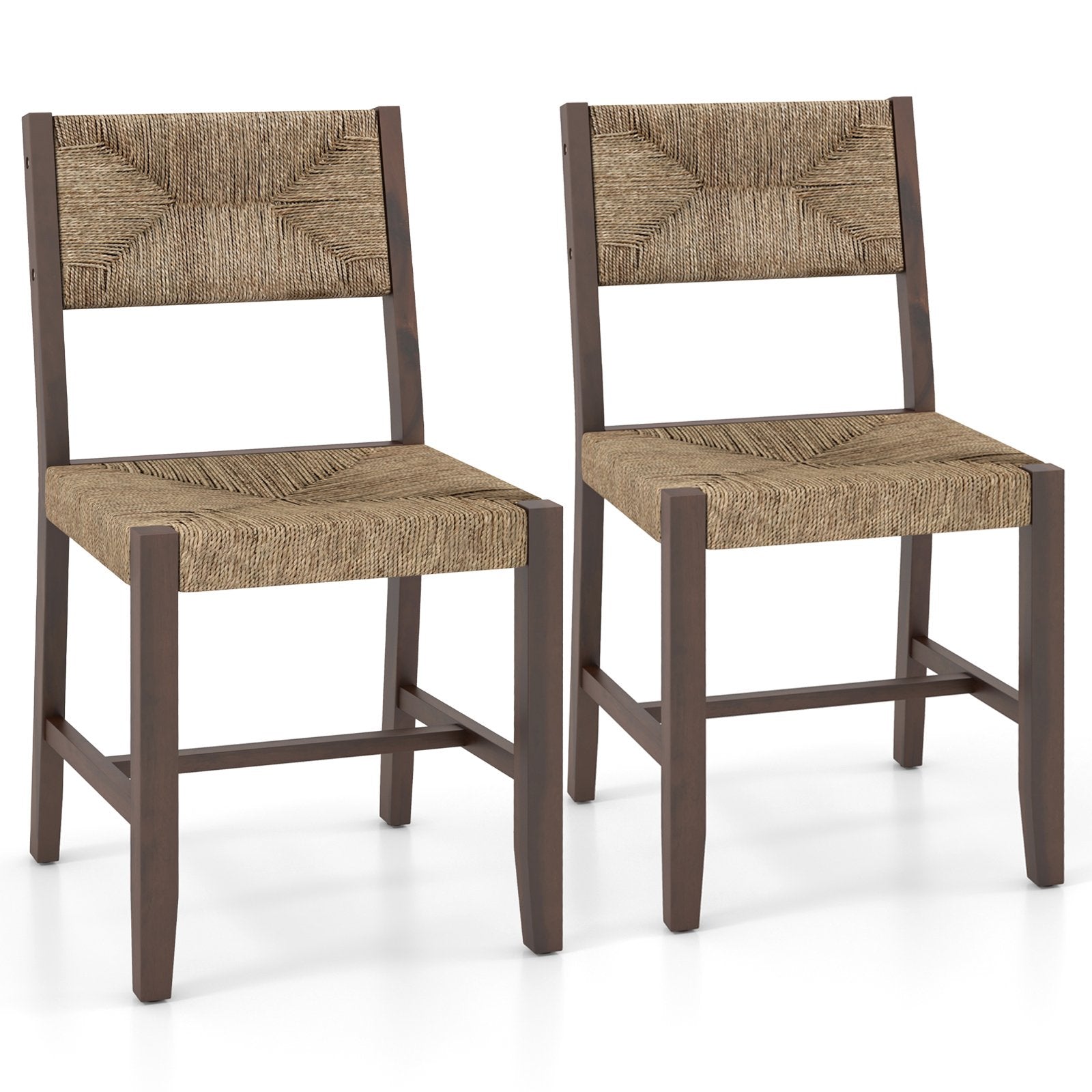 Wooden Dining Chair Set of 2 for Kitchen Dining Room, Brown Dining Chairs   at Gallery Canada