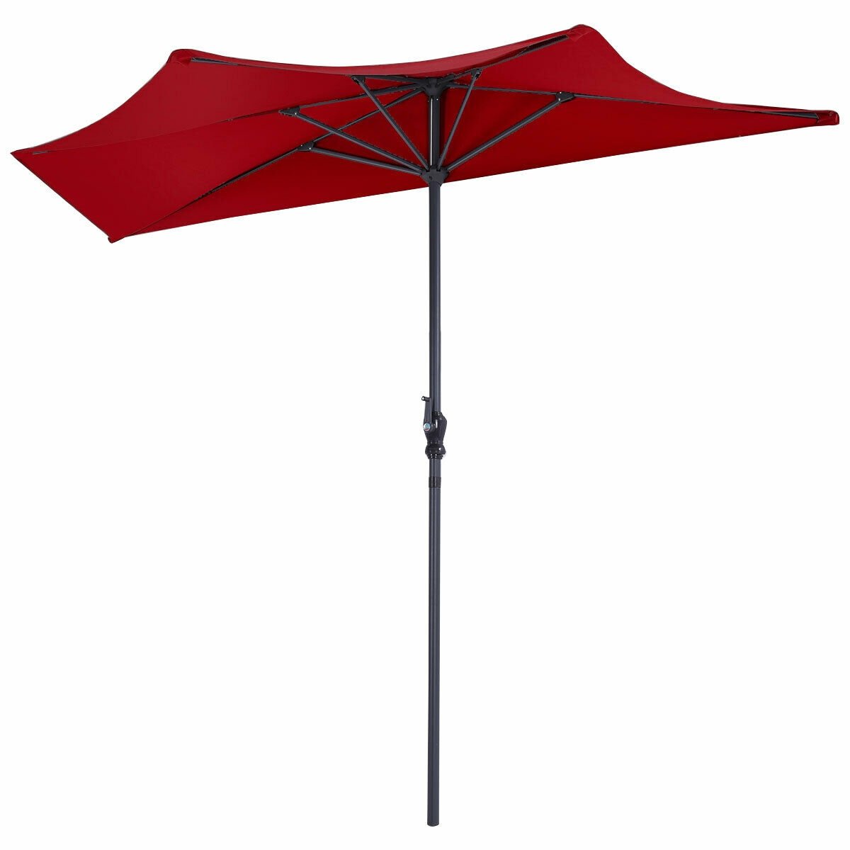 9Ft Patio Bistro Half Round Umbrella , Dark Red Outdoor Umbrellas   at Gallery Canada