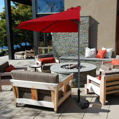 9Ft Patio Bistro Half Round Umbrella , Dark Red Outdoor Umbrellas   at Gallery Canada