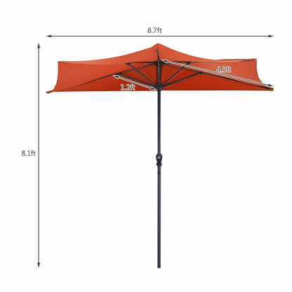 9Ft Patio Bistro Half Round Umbrella , Orange Outdoor Umbrellas   at Gallery Canada