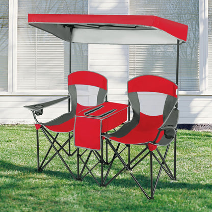 Portable Folding Camping Canopy Chairs with Cup Holder, Red Camping Furniture   at Gallery Canada