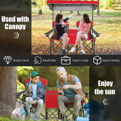 Portable Folding Camping Canopy Chairs with Cup Holder, Red Camping Furniture   at Gallery Canada