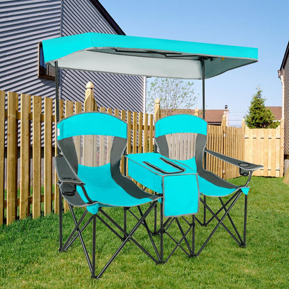 Portable Folding Camping Canopy Chairs with Cup Holder, Turquoise Camping Furniture   at Gallery Canada