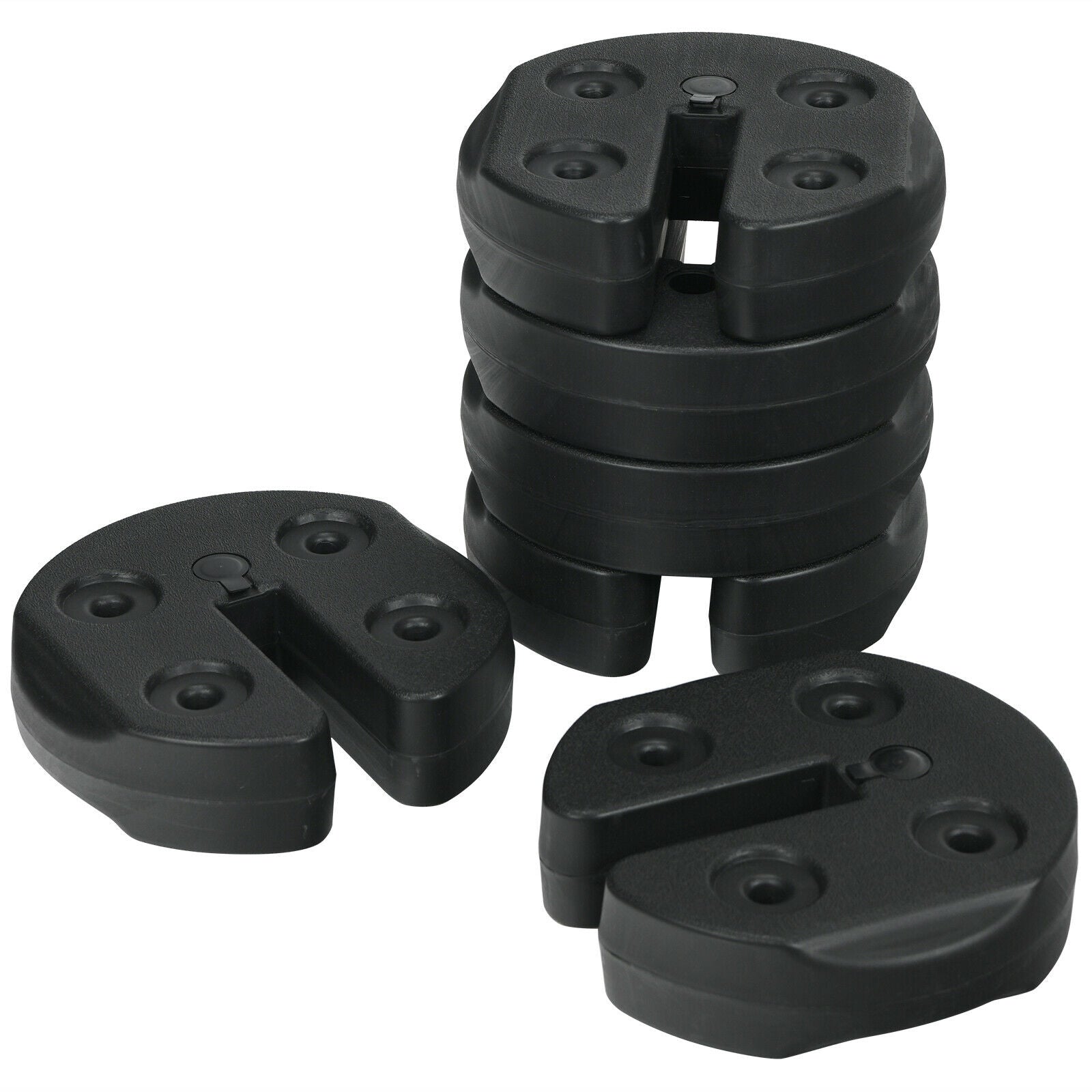 Set of 6 Canopy Weights 30lbs Weight Plate Kit with No-Pinch Design, Black Outdoor Umbrella Bases at Gallery Canada