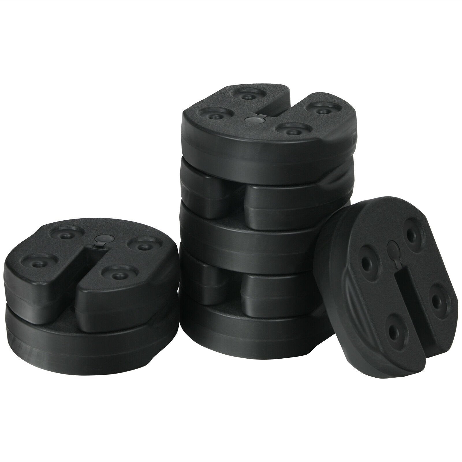 Set of 8 Canopy Weights 40lbs Weight Plate Kit with No-Pinch Design, Black Outdoor Umbrella Bases Black at Gallery Canada