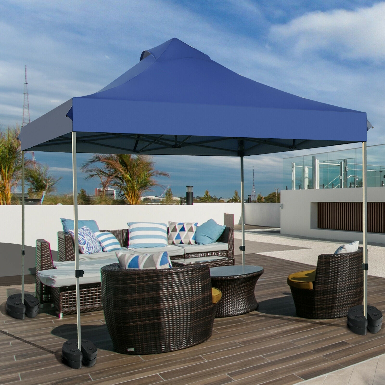Set of 8 Canopy Weights 40lbs Weight Plate Kit with No-Pinch Design, Black Outdoor Umbrella Bases at Gallery Canada