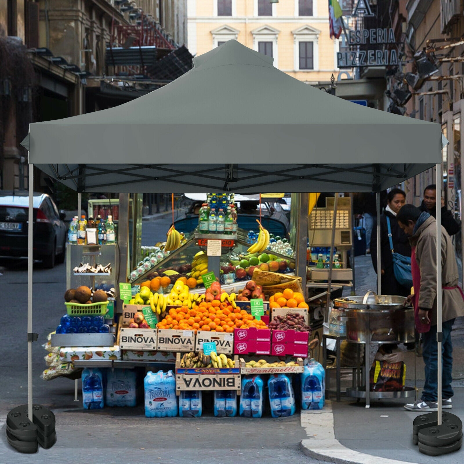 Set of 8 Canopy Weights 40lbs Weight Plate Kit with No-Pinch Design, Black Outdoor Umbrella Bases at Gallery Canada