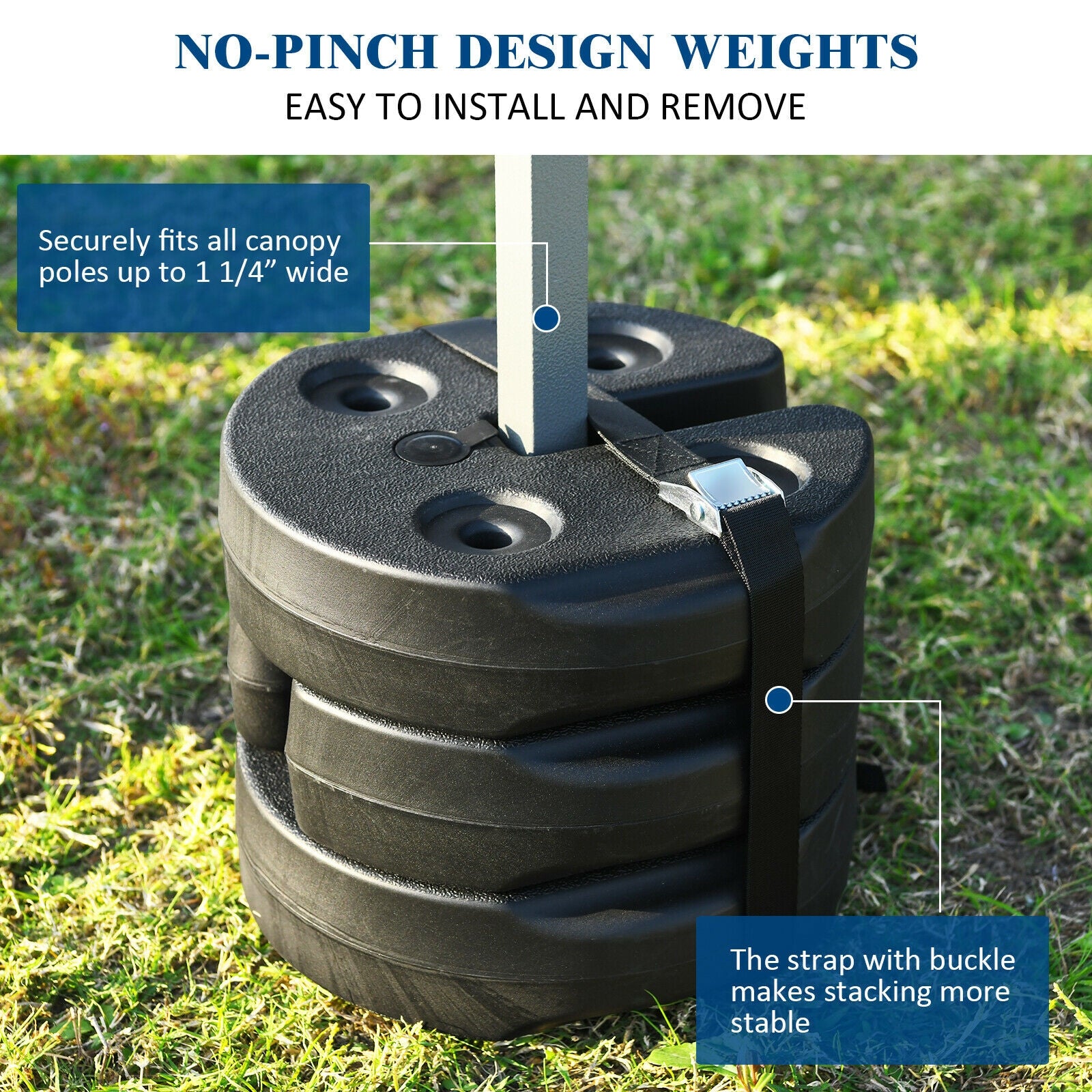 Set of 8 Canopy Weights 40lbs Weight Plate Kit with No-Pinch Design, Black Outdoor Umbrella Bases at Gallery Canada