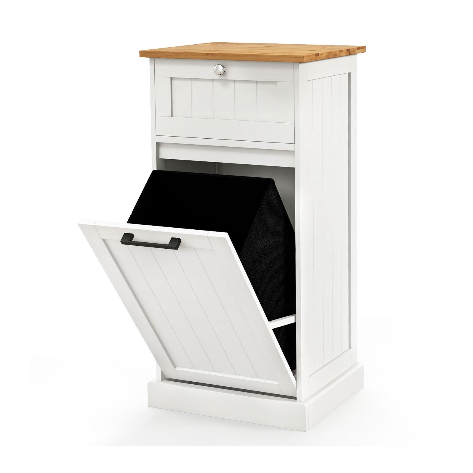 Freestanding Tilt Out Laundry Cabinet with Basket, White Laundry Baskets at Gallery Canada