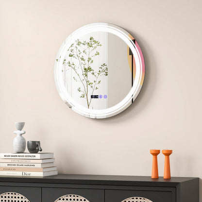 Anti-Fog Round Led Bathroom Mirror with 3 Color LED Lights-S, White Wall Mirrors   at Gallery Canada