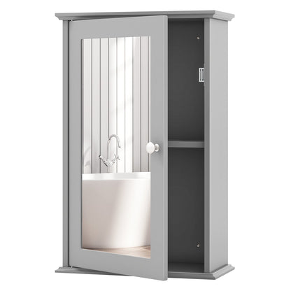 Bathroom Wall Cabinet with Single Mirror Door, Gray Wall Cabinets   at Gallery Canada