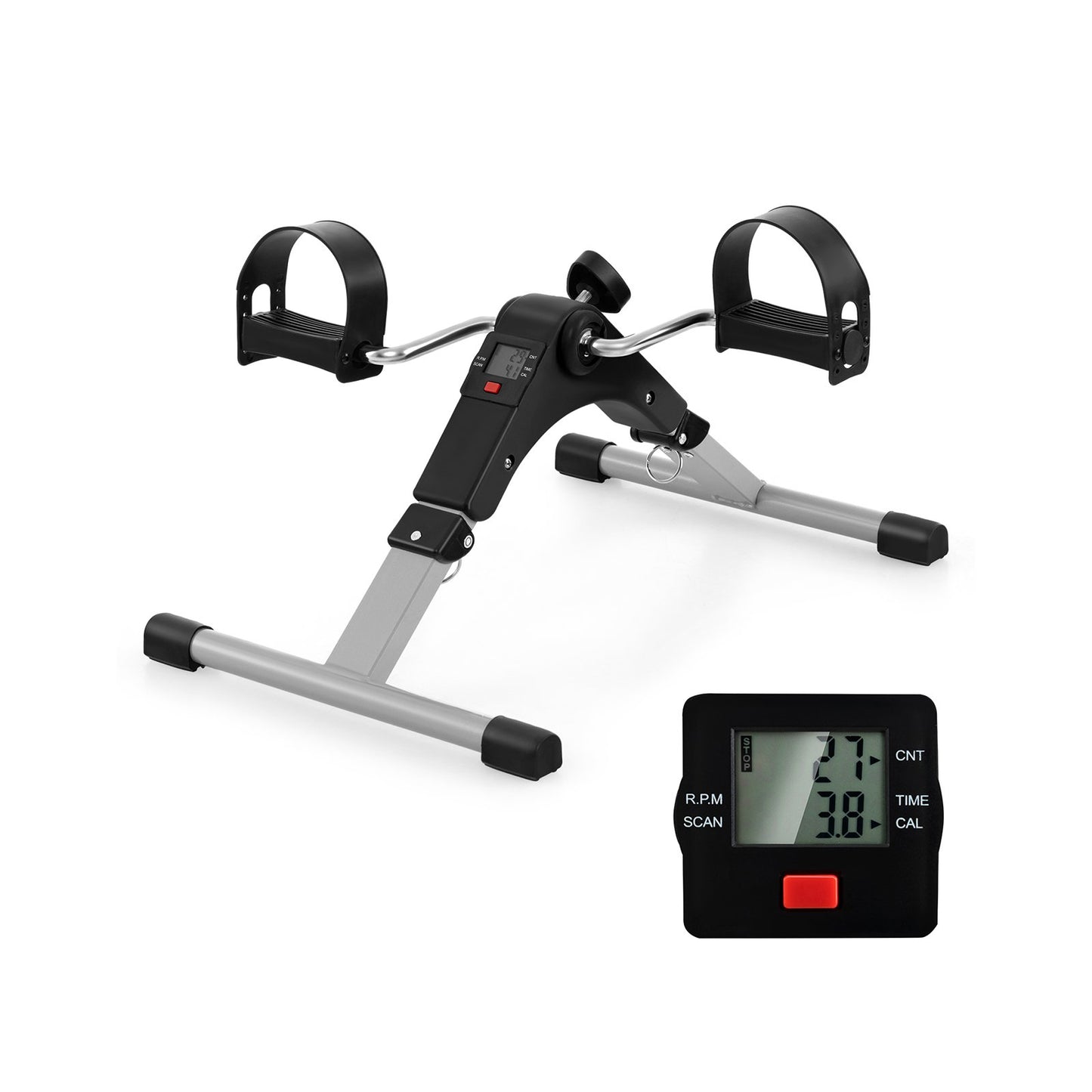 Under Desk Exercise Bike Pedal Exerciser with LCD Display for Legs and Arms Workout, Black Exercise Bikes   at Gallery Canada