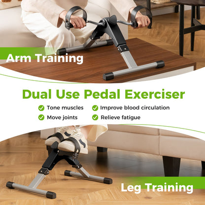 Under Desk Exercise Bike Pedal Exerciser with LCD Display for Legs and Arms Workout, Black Exercise Bikes   at Gallery Canada