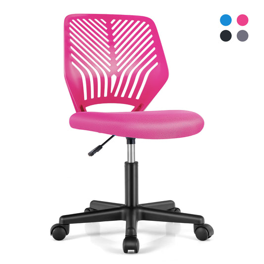 Height-adjustable Ergonomic Kids Desk Chair with Universal Casters, Pink - Gallery Canada