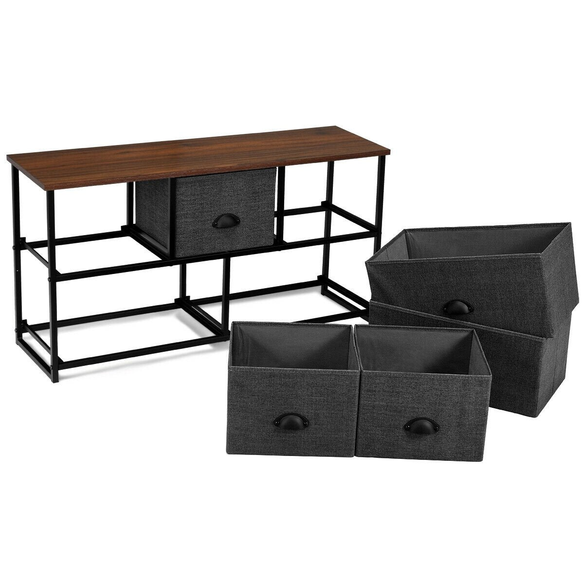 Wood Dresser Storage Unit Side Table Display Organizer, Gray Dressers & Chests   at Gallery Canada