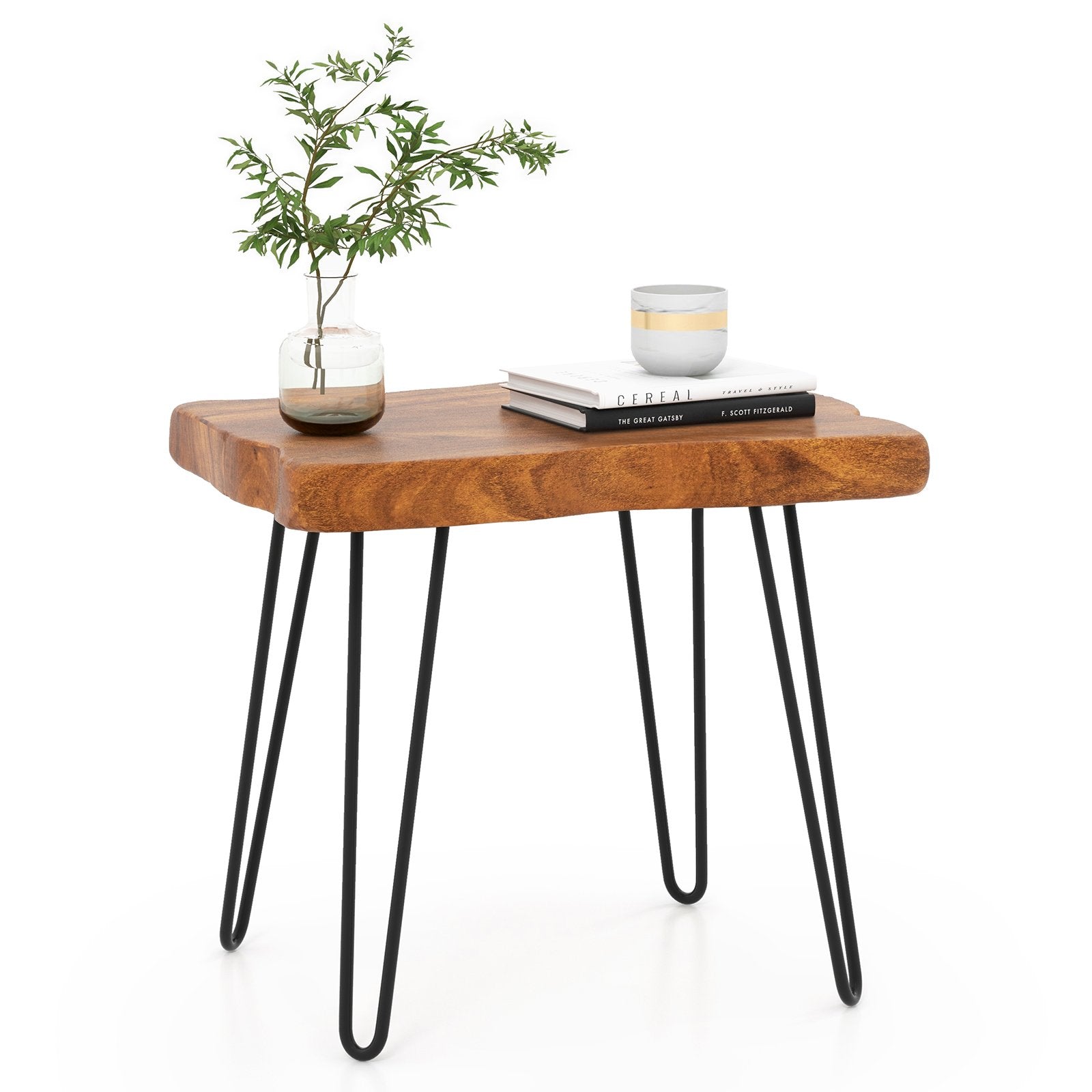 Rectangular Reclaimed Recycled Teak Wood End Table, Brown End & Side Tables   at Gallery Canada