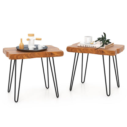 Rectangular Reclaimed Recycled Teak Wood End Table, Brown End & Side Tables   at Gallery Canada