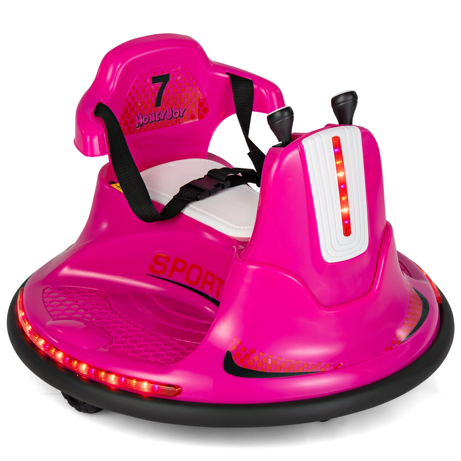 12V Kids Ride On Bumper Car with Remote Control Lights and Music, Pink Powered Ride On Toys at Gallery Canada