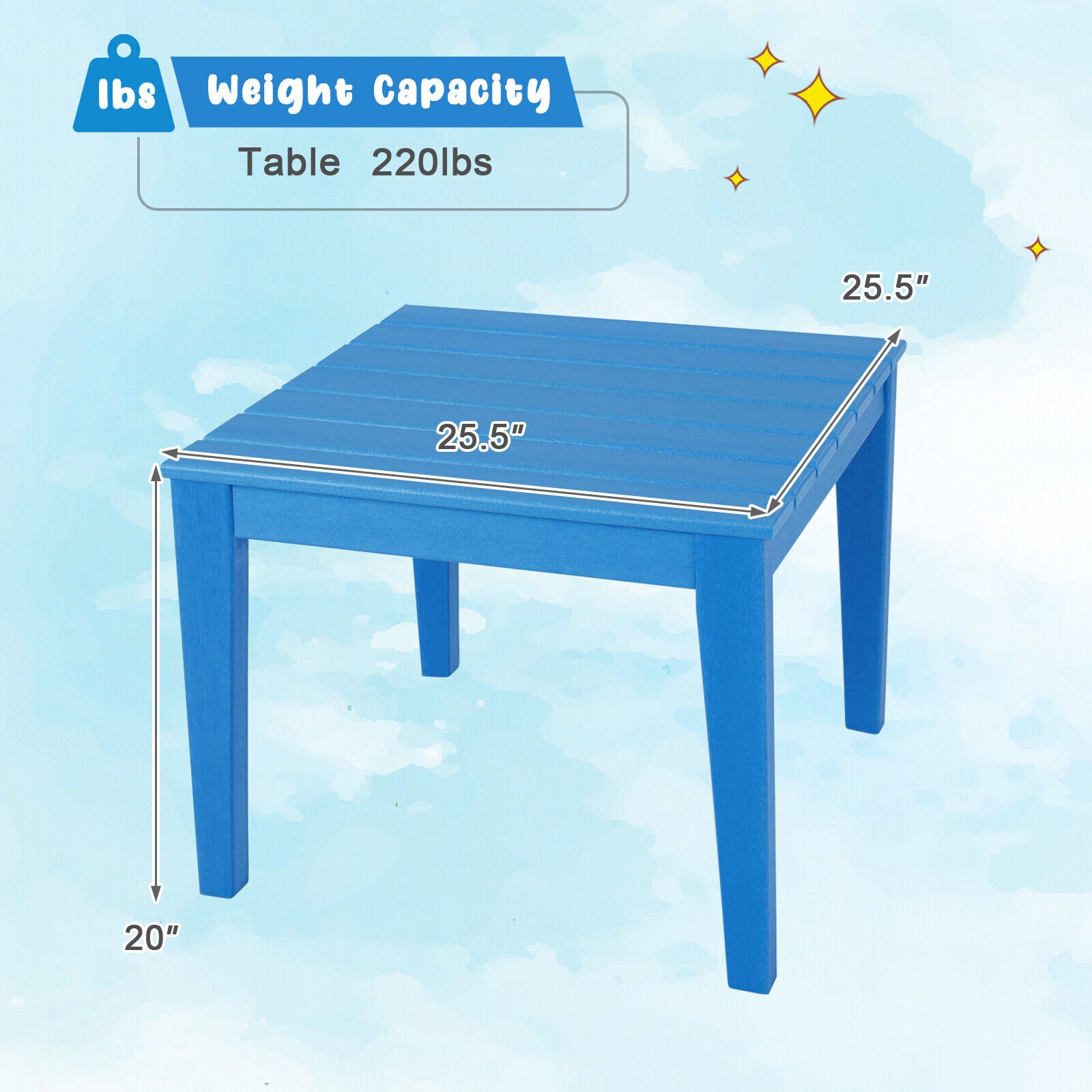 25.5 Inch Square Kids Activity Play Table, Blue - Gallery Canada