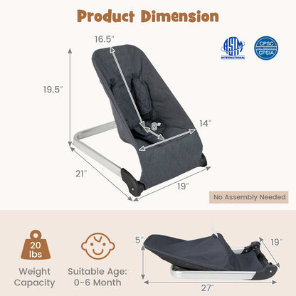 Baby Bouncer Seat with Aluminum and Metal Frame, Gray Baby Bouncer & Rocker   at Gallery Canada