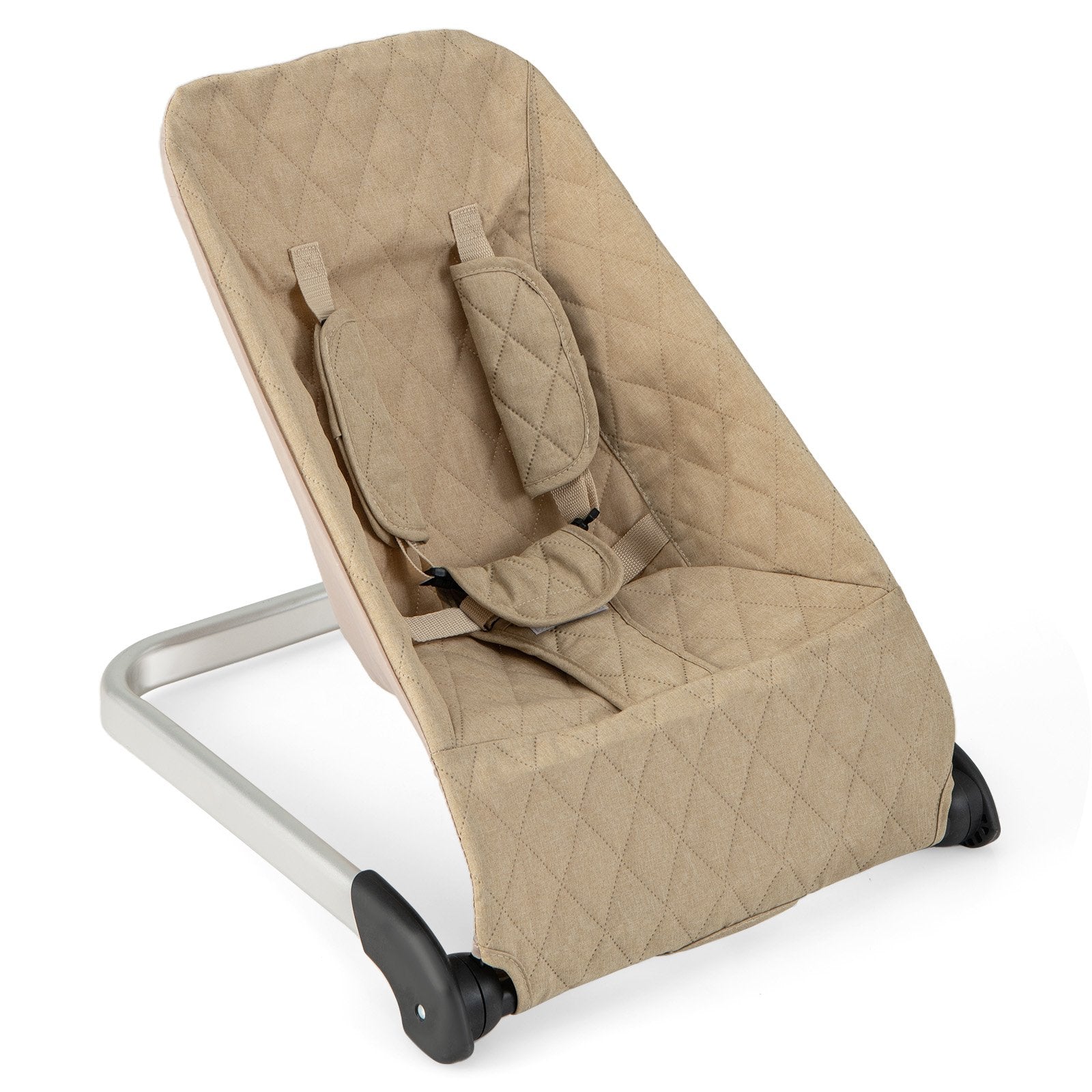 Baby Bouncer Seat with Aluminum and Metal Frame, Beige Baby Bouncer & Rocker   at Gallery Canada