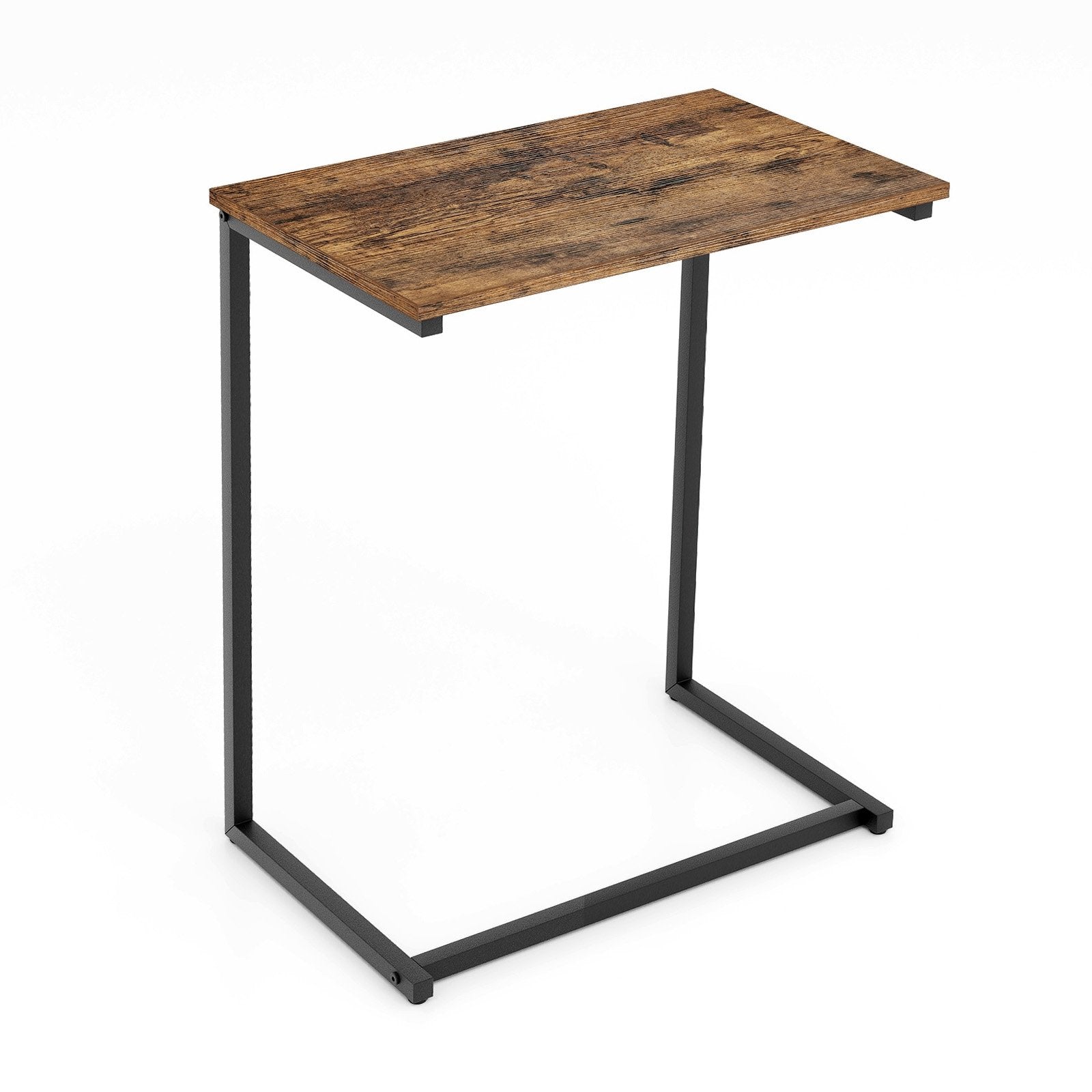 C-shaped Industrial End Table with Metal Frame, Rustic Brown End & Side Tables   at Gallery Canada