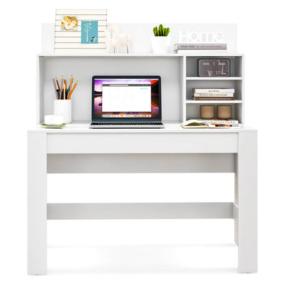 48 Inch Writing Computer Desk with Anti-Tipping Kits and Cable Management Hole, White - Gallery Canada