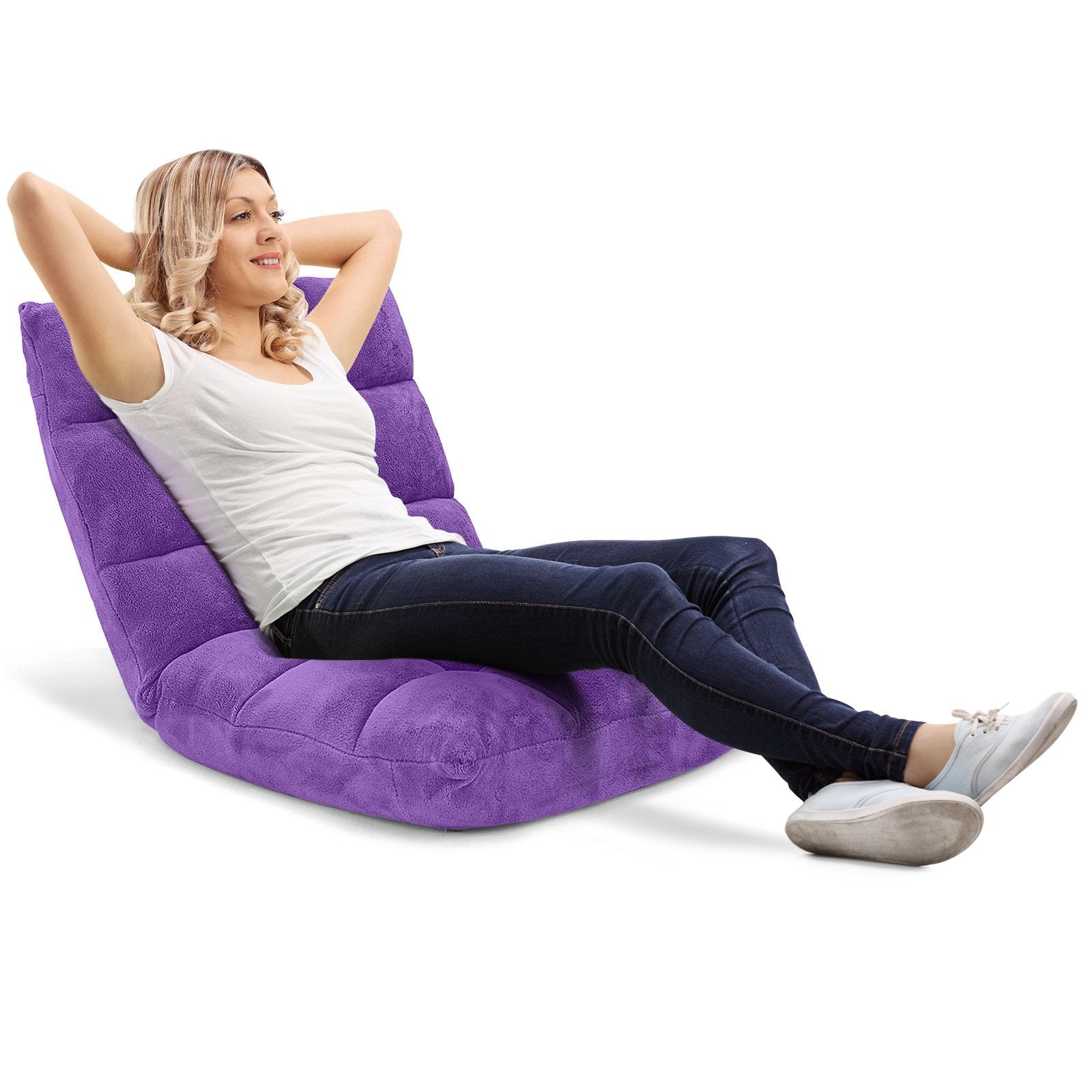 Adjustable 14-position Cushioned Floor Chair, Purple Floor Chairs   at Gallery Canada