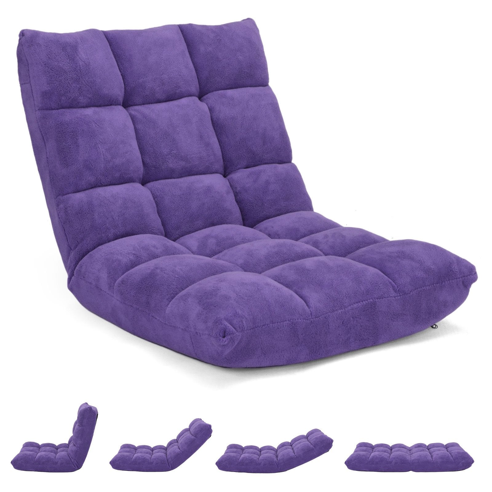 Adjustable 14-position Cushioned Floor Chair, Purple Floor Chairs   at Gallery Canada